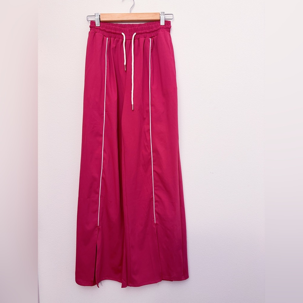 New Daisy Street Wide-Leg Track Pant Dark Hot Pink Size XS